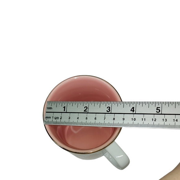 David's Tea Mug Pink, White and Gold - Picture 7 of 8